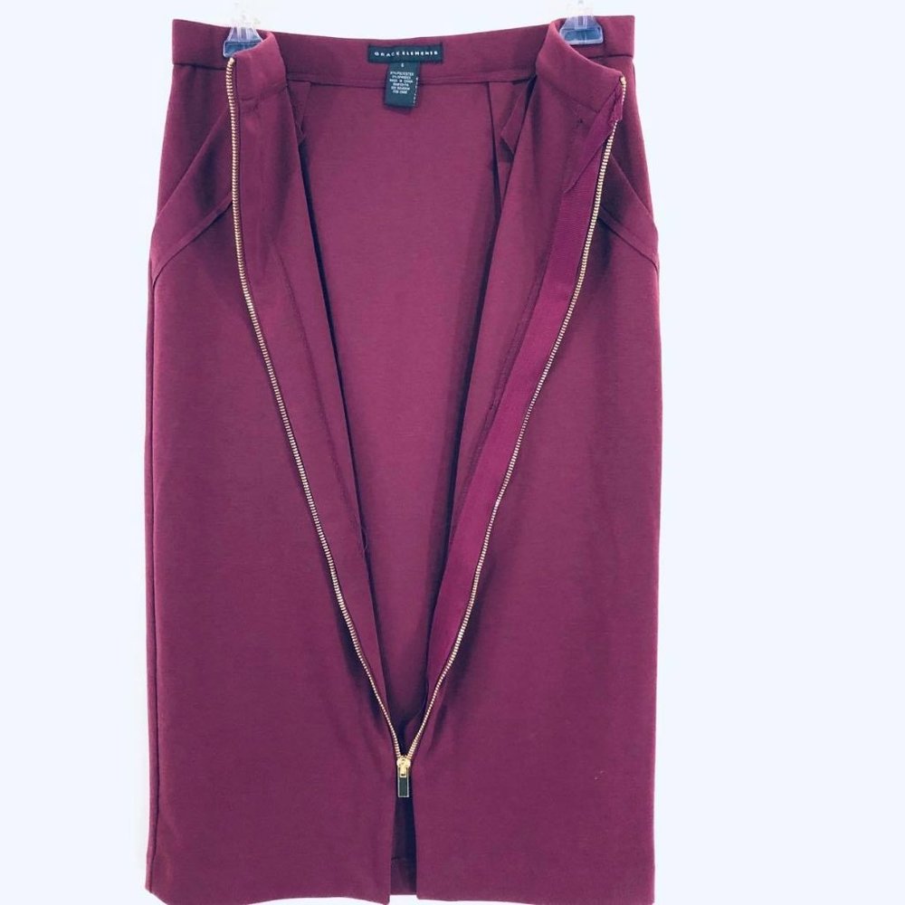 Grace Elements Woman’s Sz S Skirt Purple Pencil - Picture 5 of 8